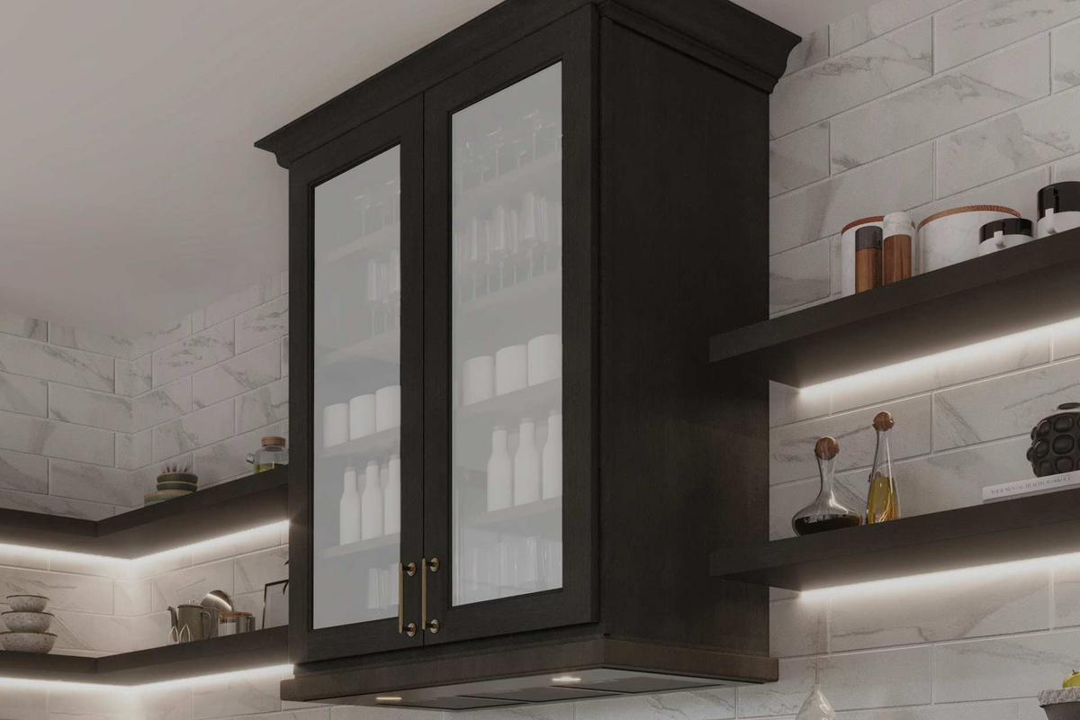 Black Cabinets - Crystal Glass