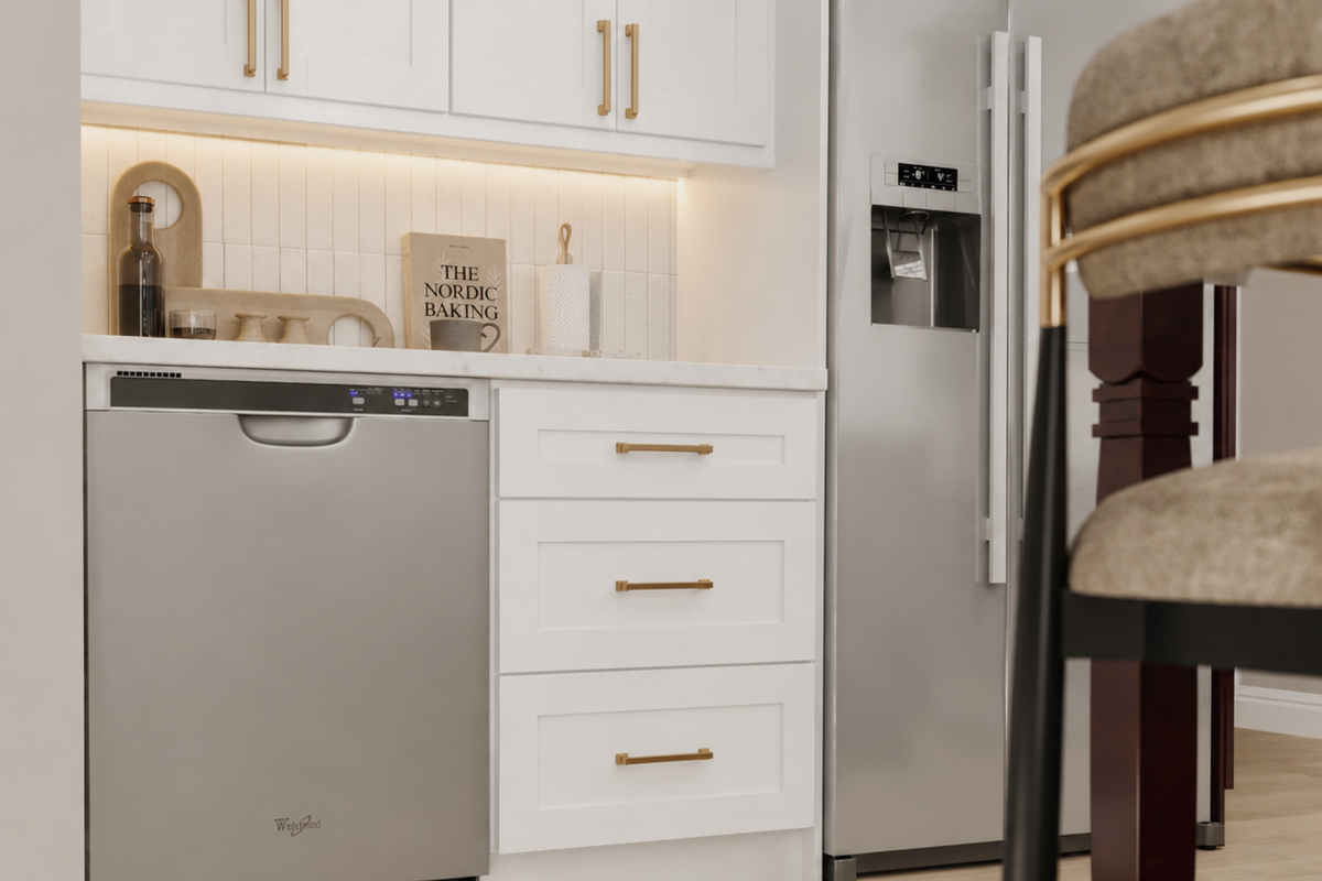 White Cabinets - Floral White