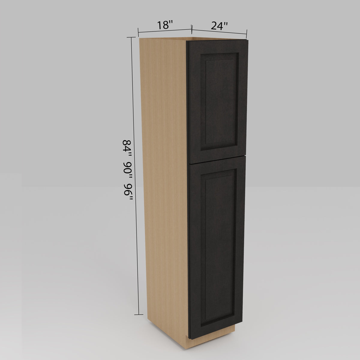 Aspen Charcoal 18" Utility Cabinet Dimension Diagram