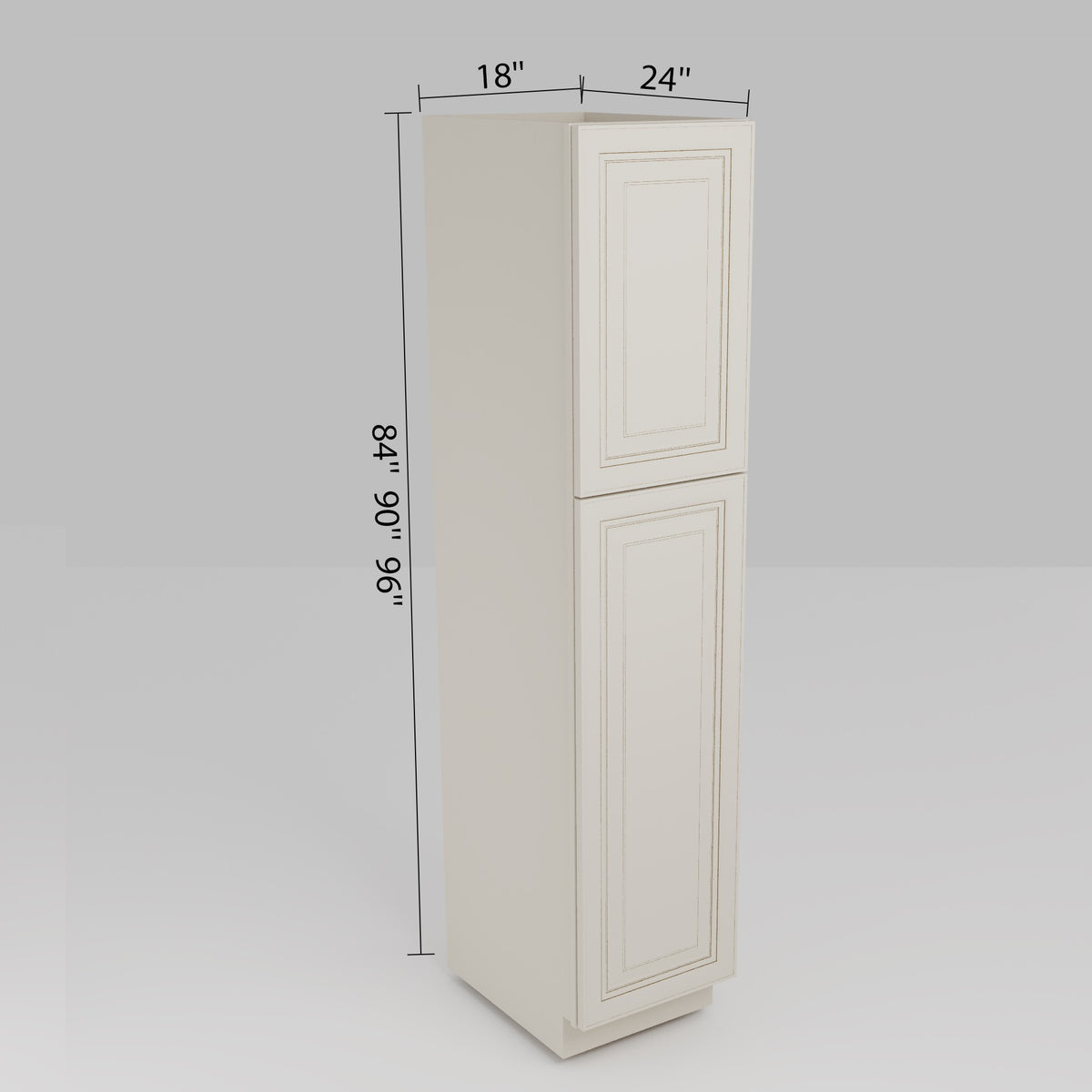 Charleston White 18" Utility Cabinet Dimension Diagram