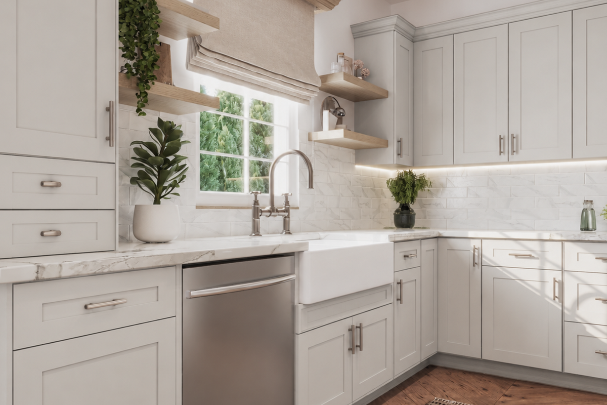 A bright, modern kitchen
