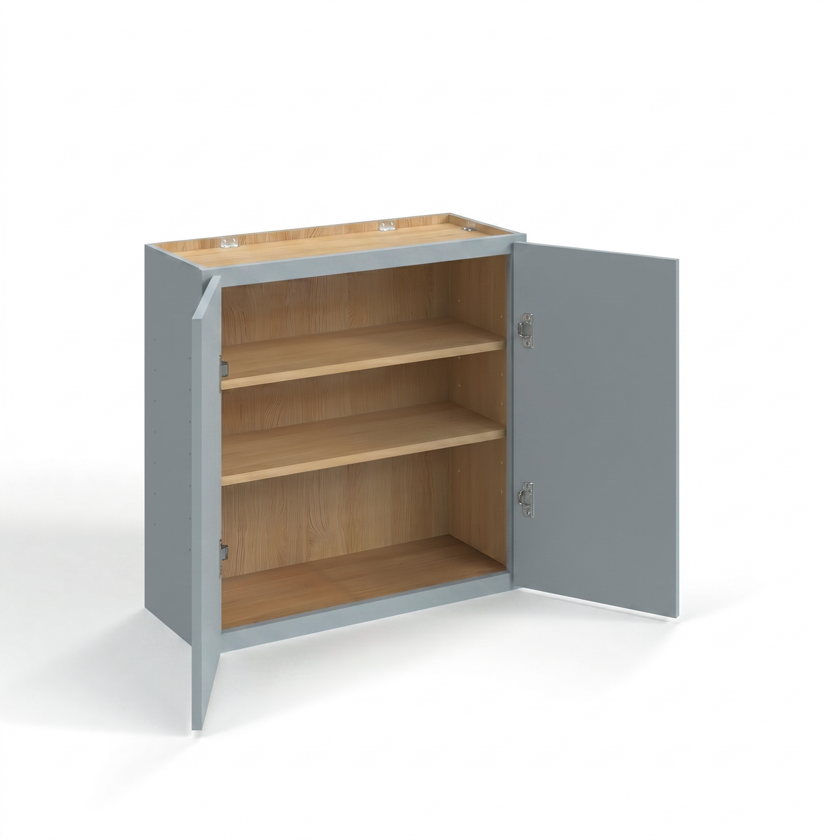 Shaker Gray 24" Glass Door Wall Cabinet