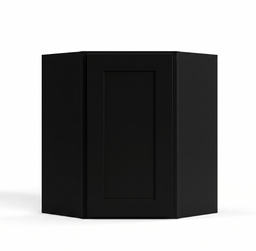 Iron Black 24" Glass Door Diagonal Corner Wall Cabinet