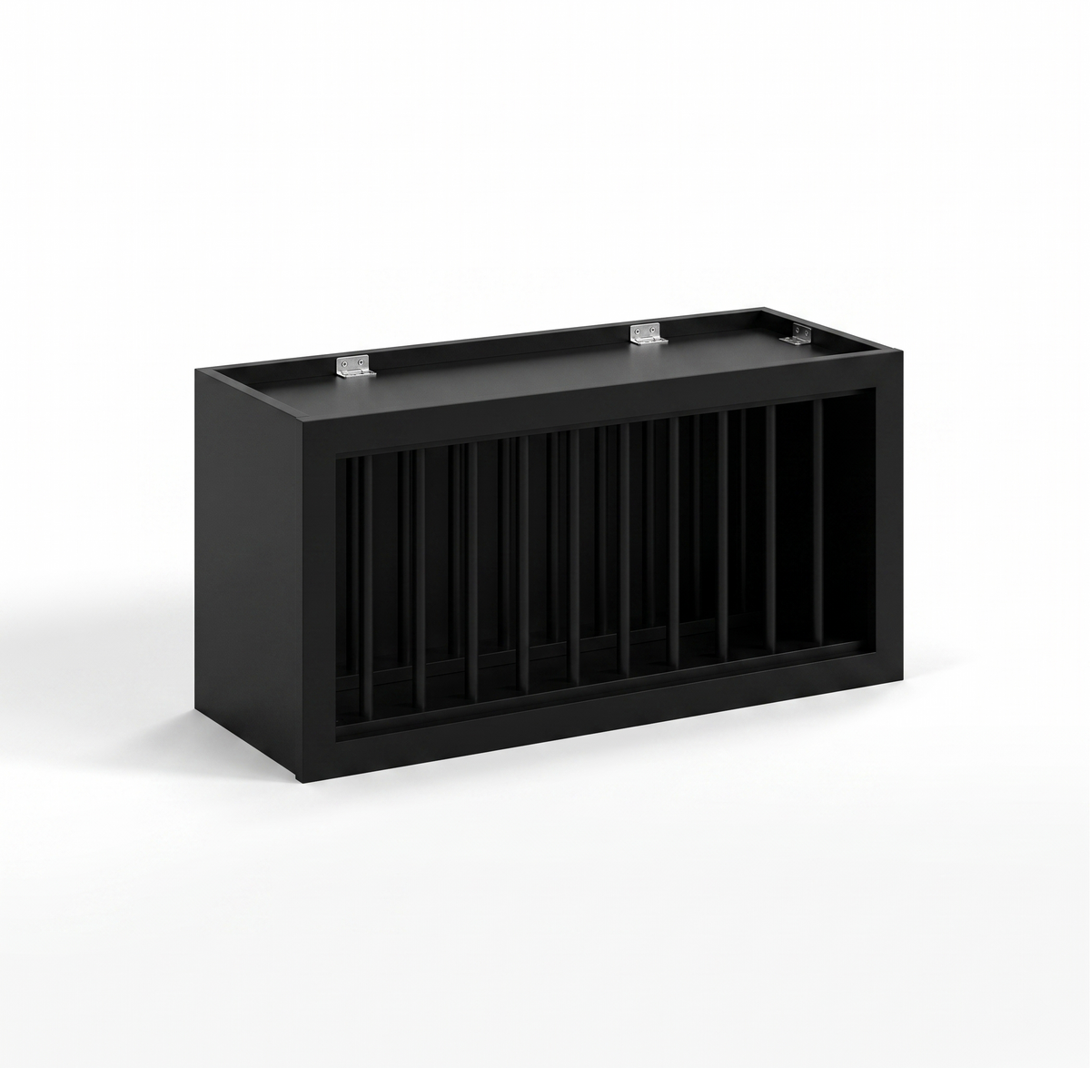 Iron Black 30" Wall Plate Rack Cabinet