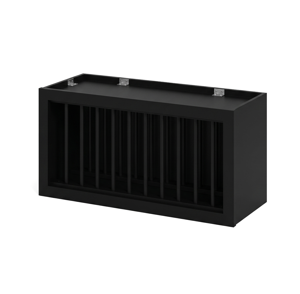 Iron Black 30" Wall Plate Rack Cabinet