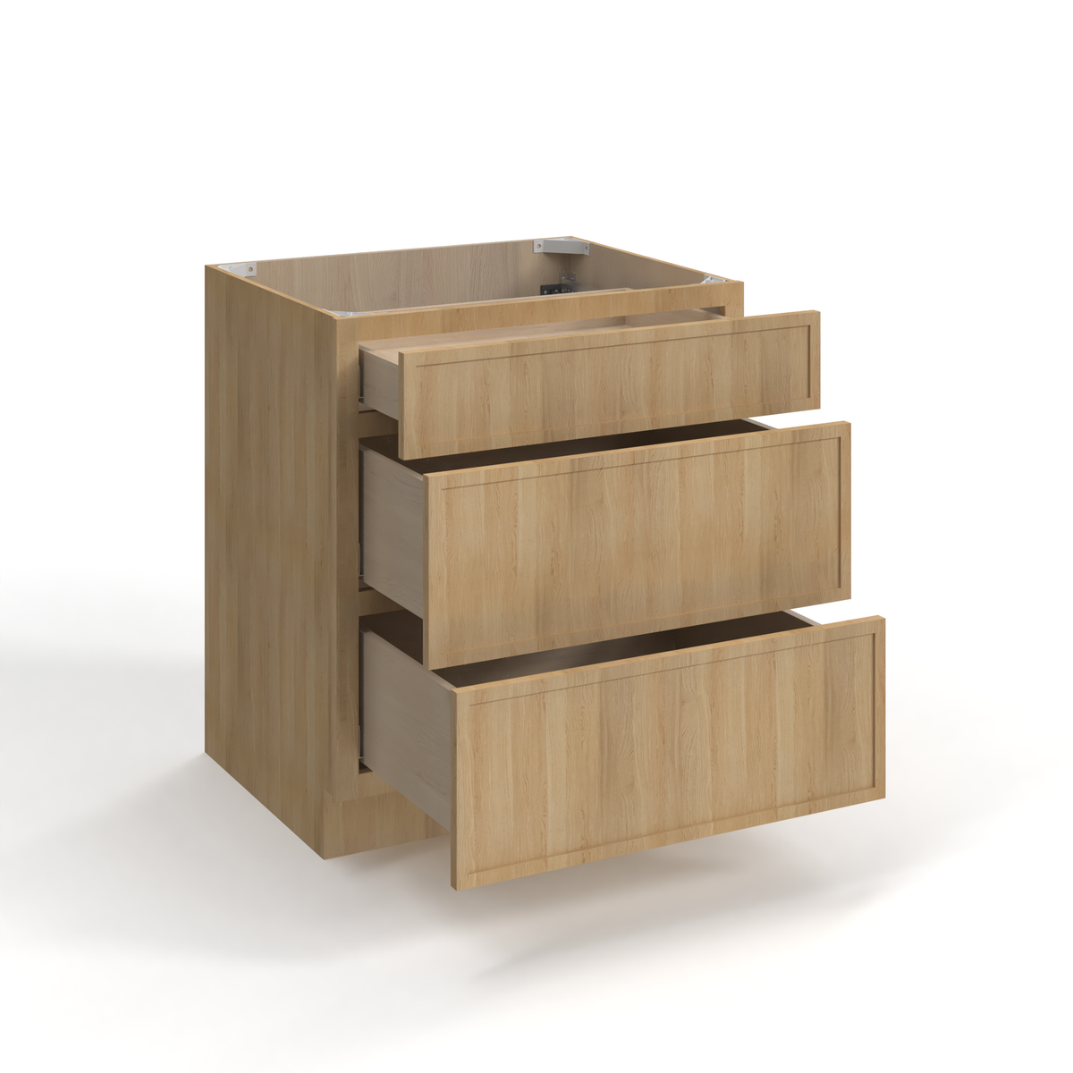 Slim White Oak 36" Drawer Base Cabinet