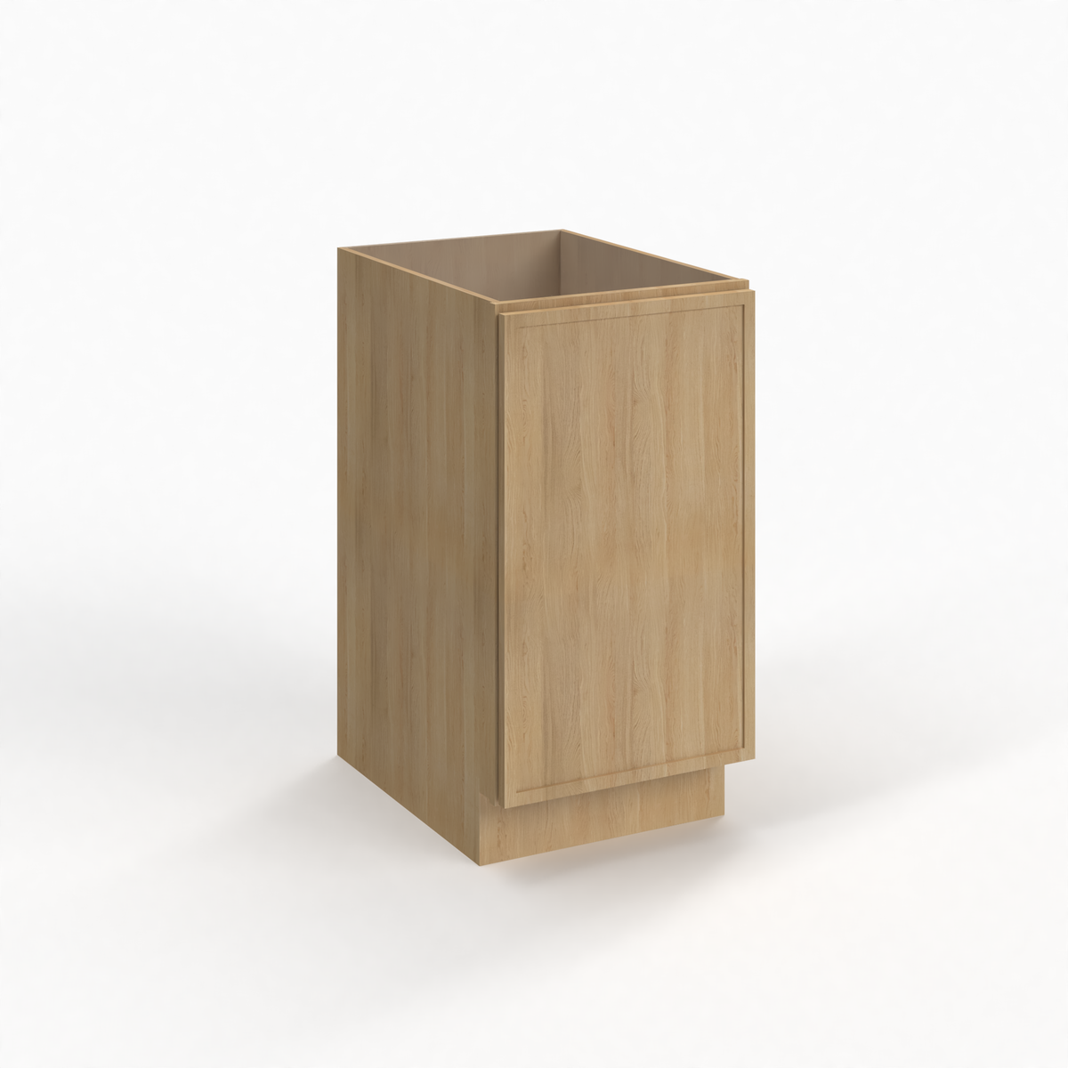 Slim White Oak 15" Full Height Door Base Cabinet