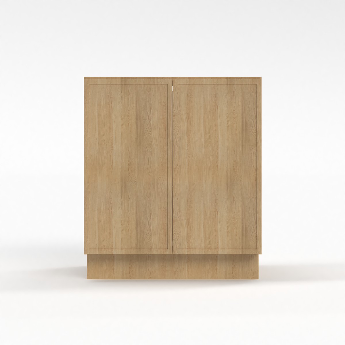 Slim White Oak 30" Full Height Door Base Cabinet