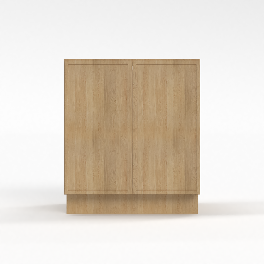 Slim White Oak 27" Full Height Door Base Cabinet