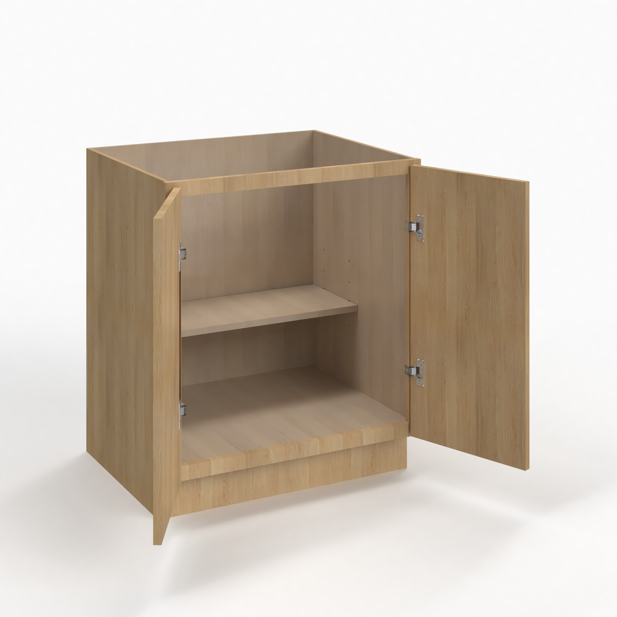 Slim White Oak 36" Full Height Door Base Cabinet