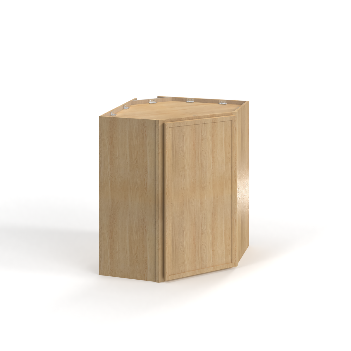 Slim White Oak 24" Diagonal Corner Wall Cabinet