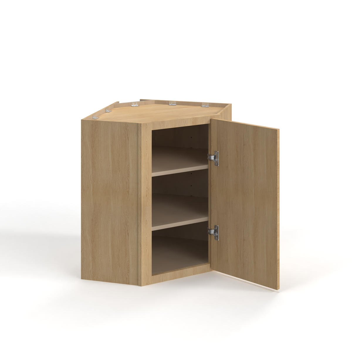 Slim White Oak 24" Diagonal Corner Wall Cabinet
