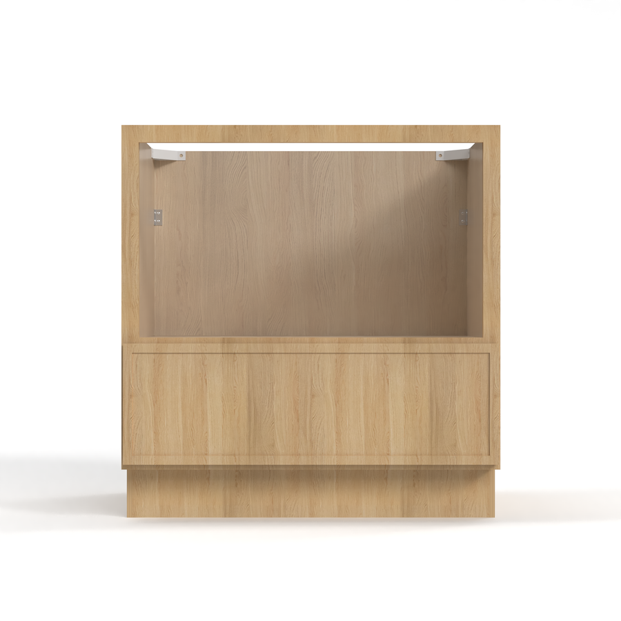 Slim White Oak 30" Microwave Base Cabinet