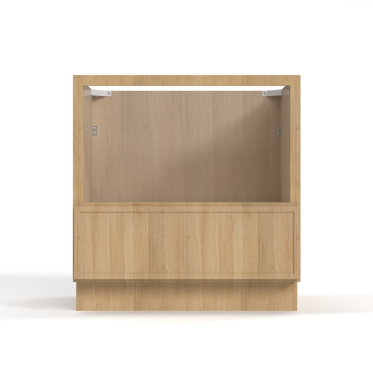 Slim White Oak 33" Microwave Base Cabinet