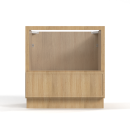 Slim White Oak 33" Microwave Base Cabinet