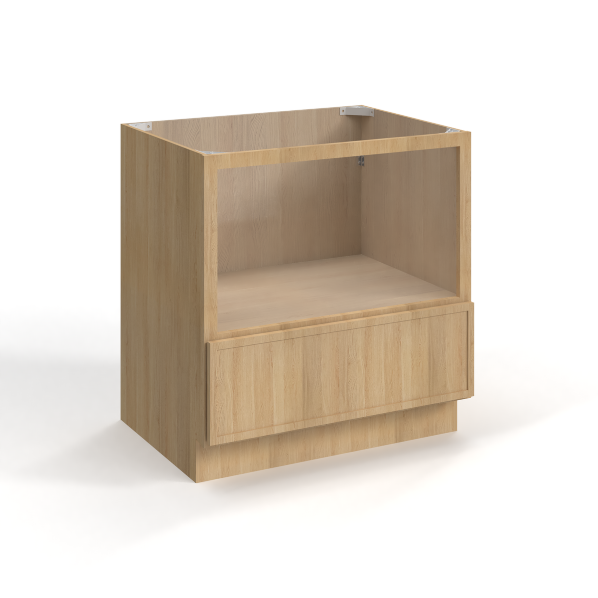 Slim White Oak 33" Microwave Base Cabinet
