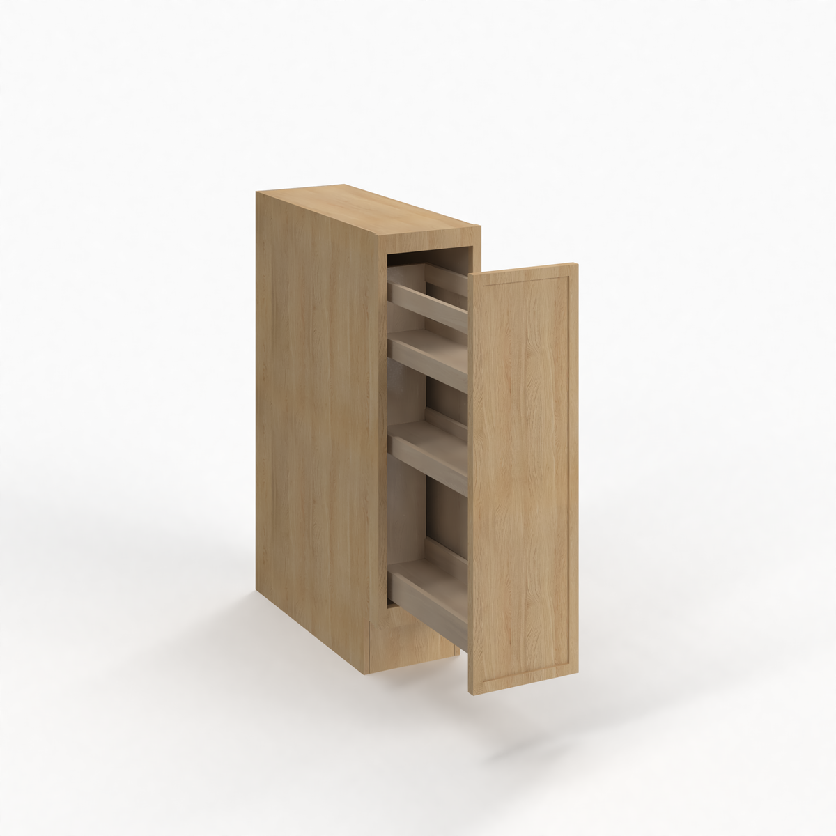 Slim White Oak 6" Accessory Base Cabinet