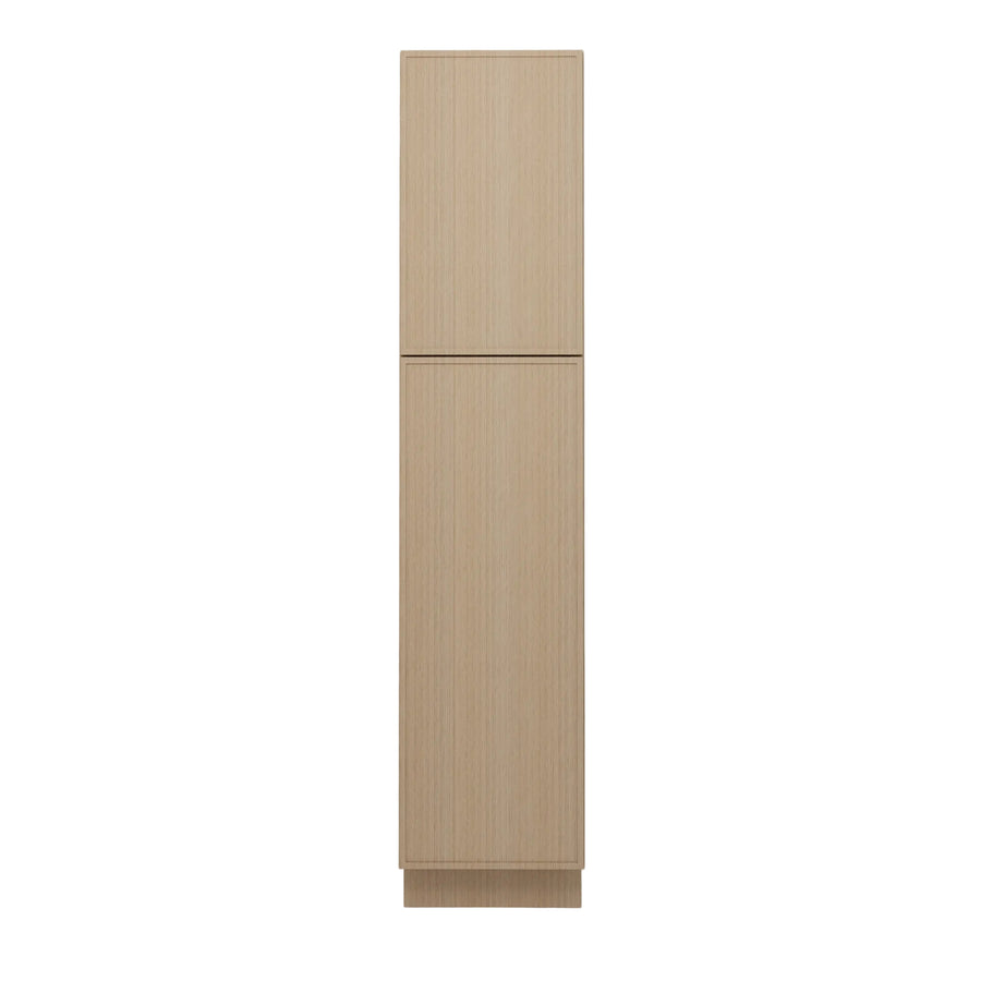 Slim White Oak 18" Utility Cabinet front view