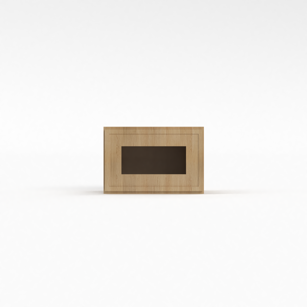 Slim White Oak 12" Glass Door Wall Cabinet