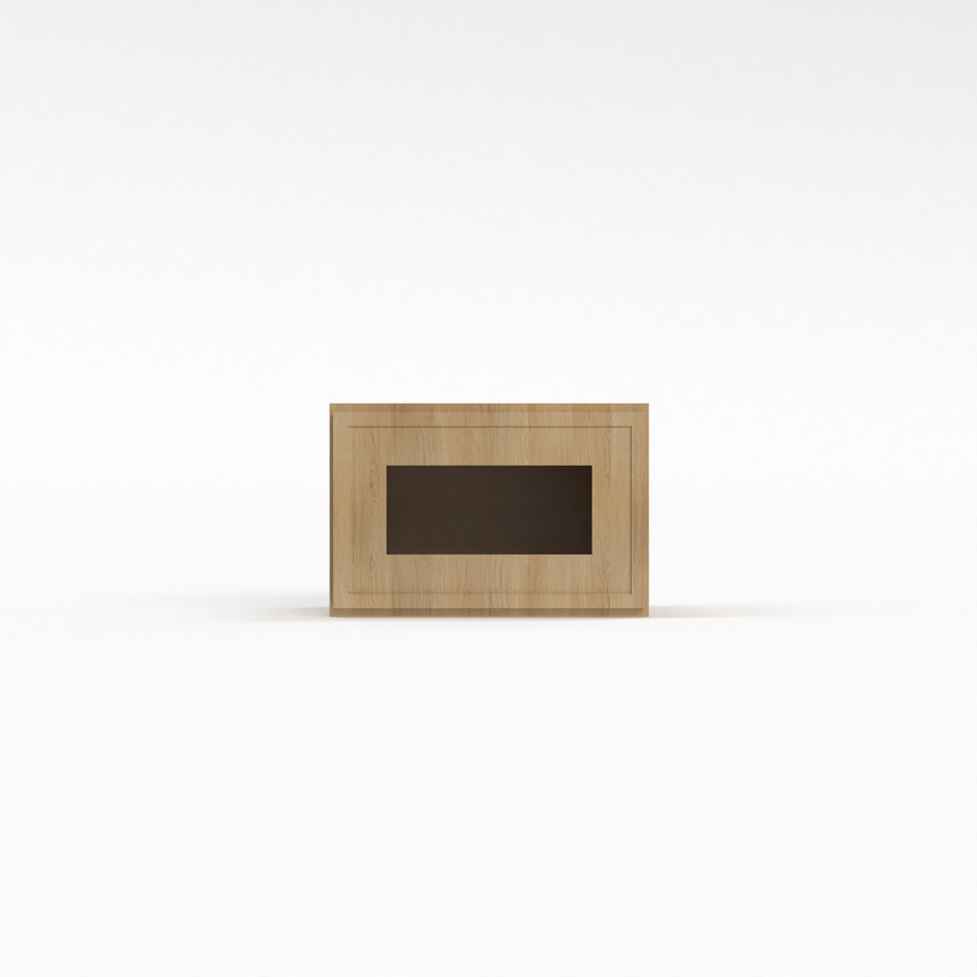 Slim White Oak 15" Glass Door Wall Cabinet