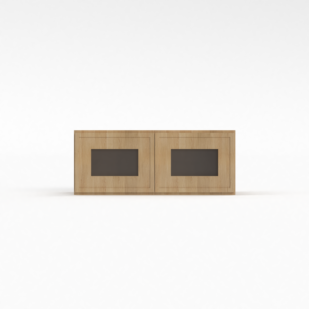 Slim White Oak 24" Glass Door Wall Cabinet