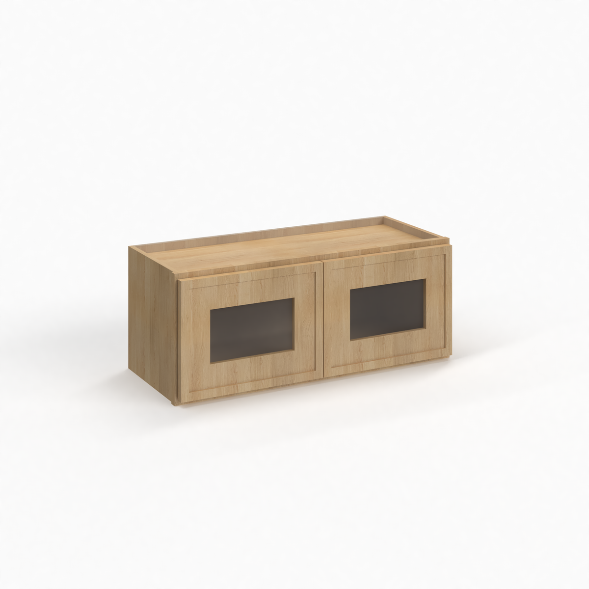 Slim White Oak 27" Glass Door Wall Cabinet