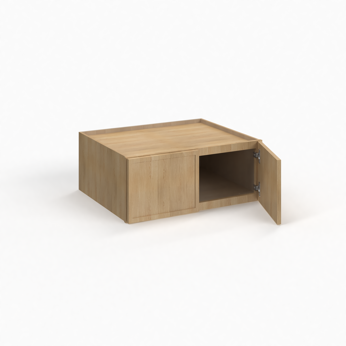 Slim White Oak 30" Refrigerator Wall Cabinet