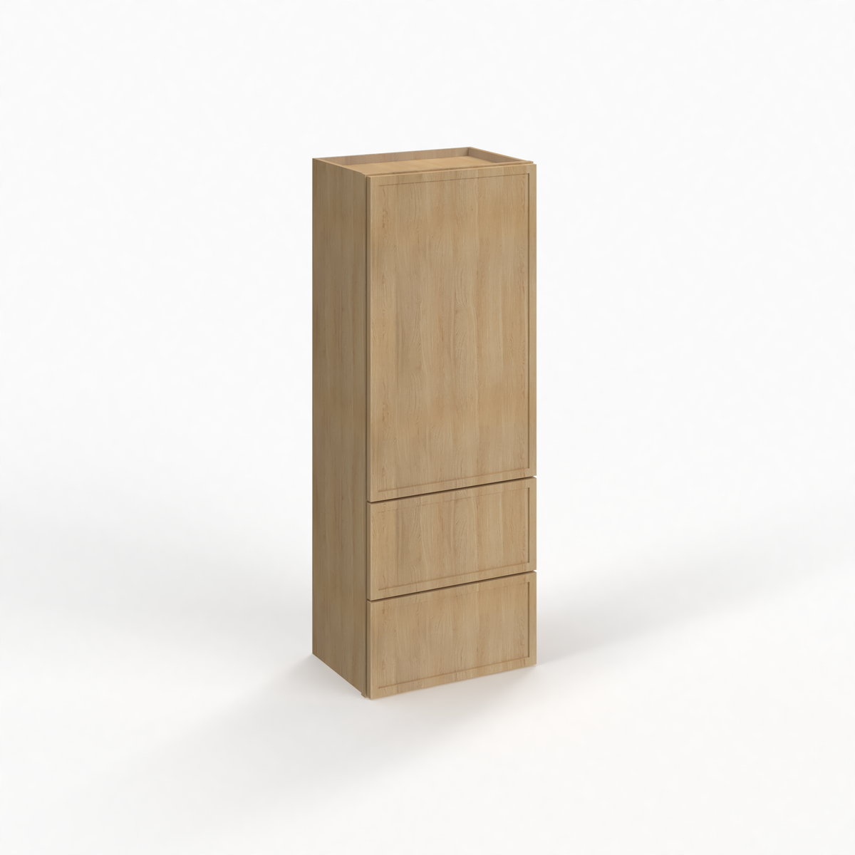 Slim White Oak 18" Drawer Wall Cabinet