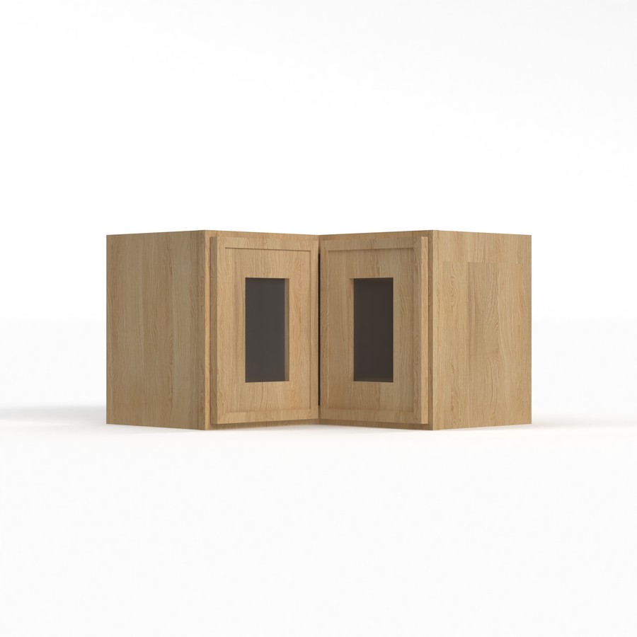 Slim White Oak 24" Easy Reach Wall Cabinet