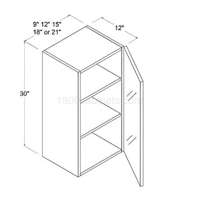 Crystal Glass 15" Standard Wall Cabinet