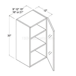 Midnight Glass 21" Standard Wall Cabinet