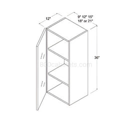 Crystal Glass 15" Standard Wall Cabinet
