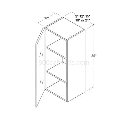 Midnight Glass 21" Standard Wall Cabinet