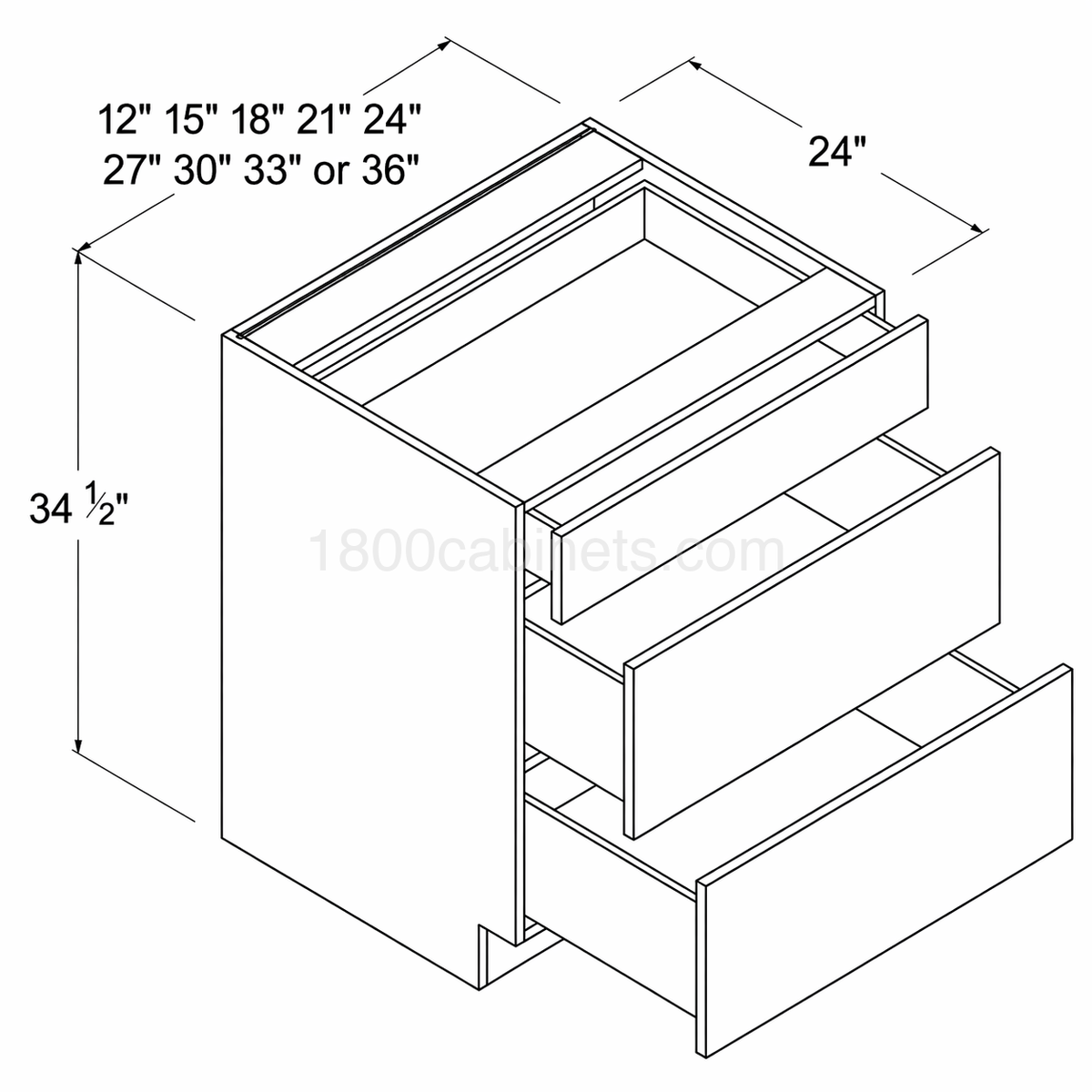 Oak Shade 30" Drawer Base Cabinet