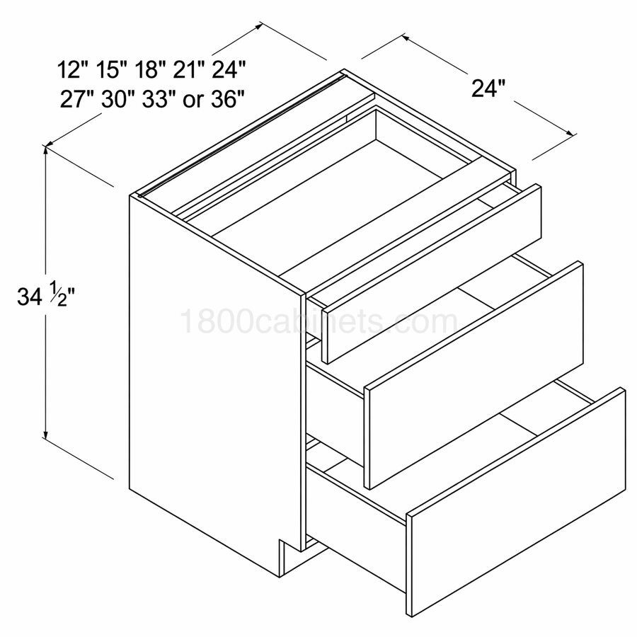 Oak Shade 15" Drawer Base Cabinet