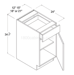 Oak Shade 15" Standard Base Cabinet