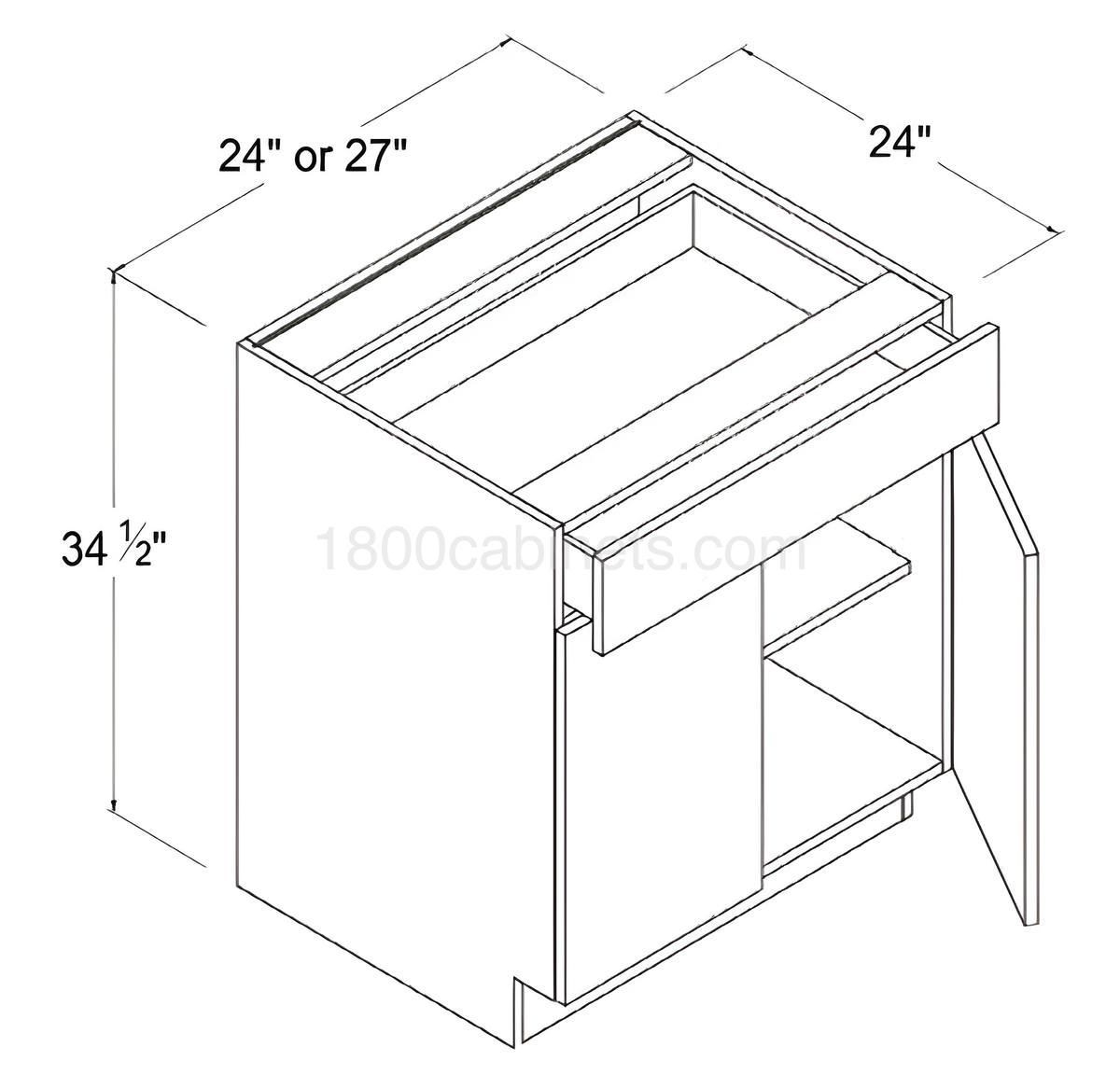 Oak Shade 24" Standard Base Cabinet