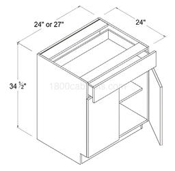 High Gloss White 24" Standard Base Cabinet