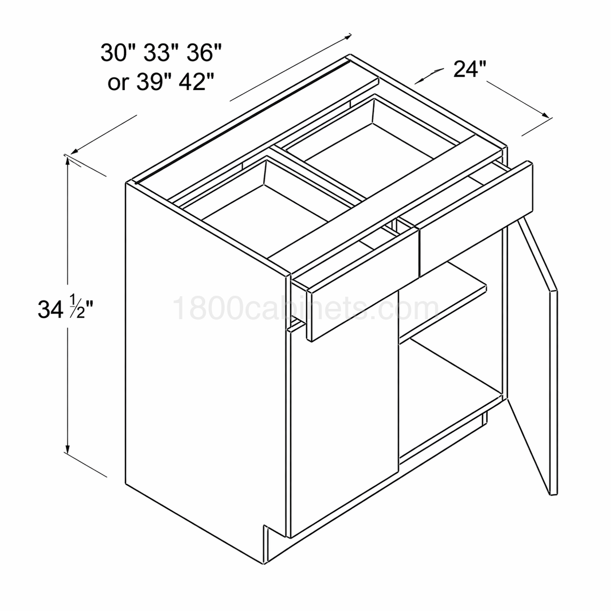High Gloss Gray 33" Standard Base Cabinet