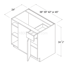 Matte Black 36" Blind Corner Base Cabinet