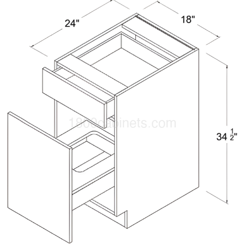 Oak Shade 18" Accessory Base Cabinet