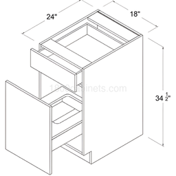 High Gloss Gray 18" Accessory Base Cabinet