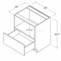 Oak Shade 30" Microwave Base Cabinet