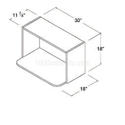 High Gloss White 30" Microwave Base Cabinet