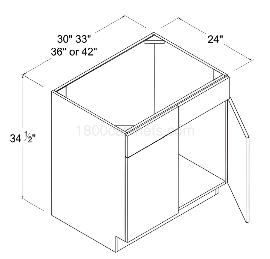 Oak Shade 33" Sink Base Cabinet