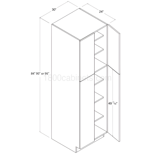 High Gloss Gray 30" Utility Cabinet