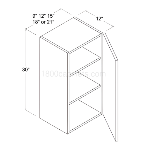 Matte Black 12" Standard Wall Cabinet