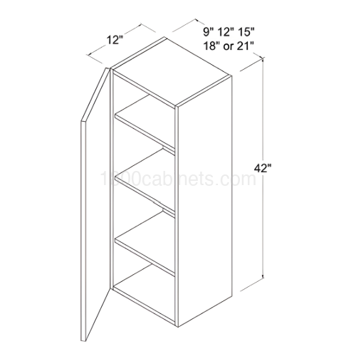 Oak Blonde 15" Standard Wall Cabinet