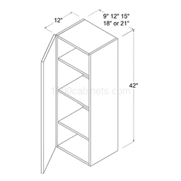 Matte Black 15" Standard Wall Cabinet