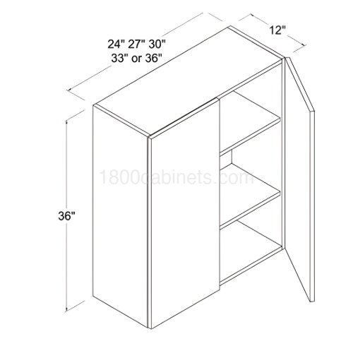Matte Black 36" Standard Wall Cabinet